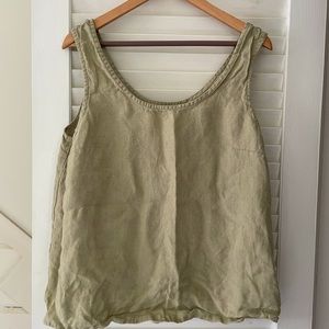 Not Perfect Linen PORTO tank top in desert sage